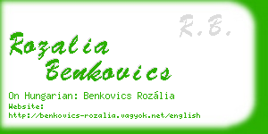 rozalia benkovics business card